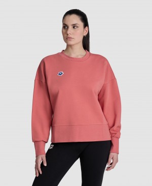 Φούτερ Arena Oversized Crew Neck γυναικεια κοκκινα | 79424508