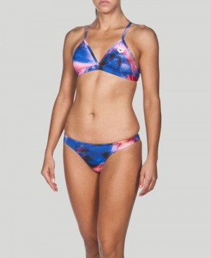 Μπικίνι Arena Printed Tie Back Top γυναικεια μπλε | 27012145